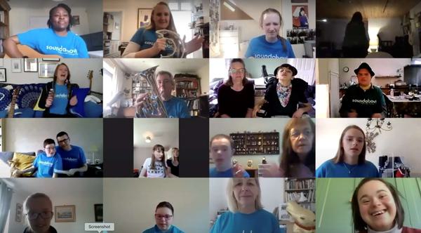 Group of disabled and non-disabled people on Zoom