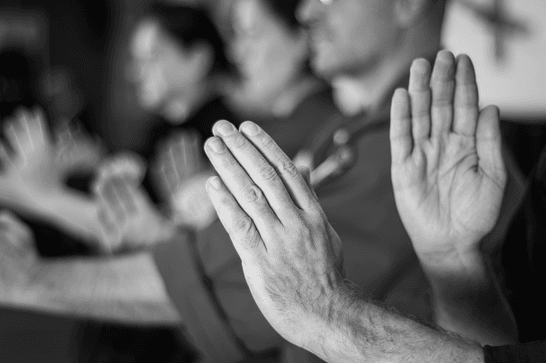 Hands in a Tai Chi pose