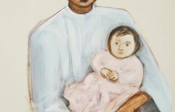Painting of priest and baby